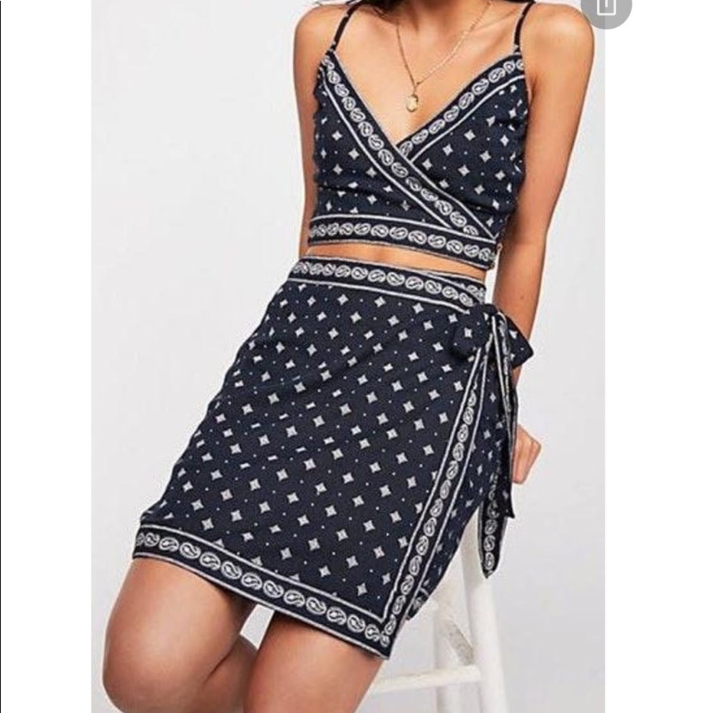 Free People Bandana Print Skirt and Top set